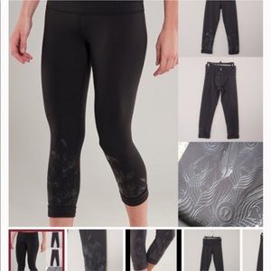 Lululemon Acrocrop Peacock Silicone Cuffed Legging